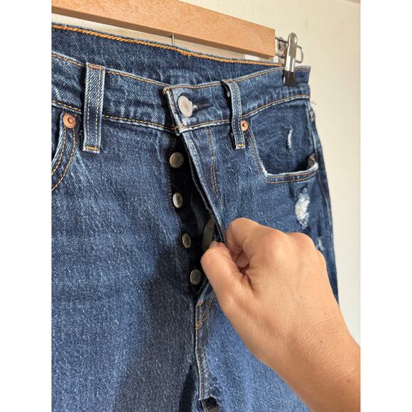 Levi's 501 Premium Original High Rise Ankle Button Fly Jeans Women's Size 29x26 - Picture 2 of 10